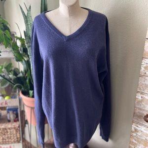 Joseph Abboud Mens 100% Cashmere V Neck Sweater XL Blue/Purple NWT